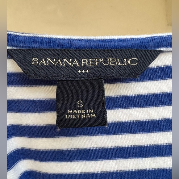 Banana Republic Blue and White Striped Layered Front Tank (sm) - Picture 3 of 7